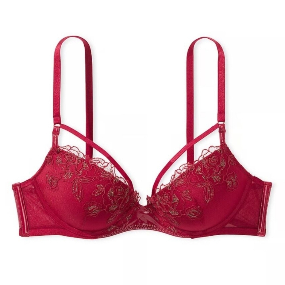 New!Victorias Secret Very Sexy Midnight Affair Embroidery Push Up Bra‎